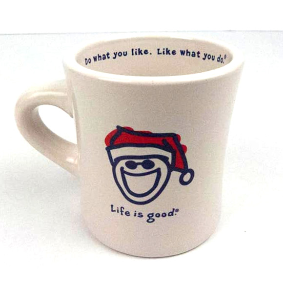 Life Is Good Coffee Mug Cup Santa Hat Christmas Holiday Do What You Like - Picture 1 of 16
